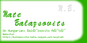 mate balazsovits business card